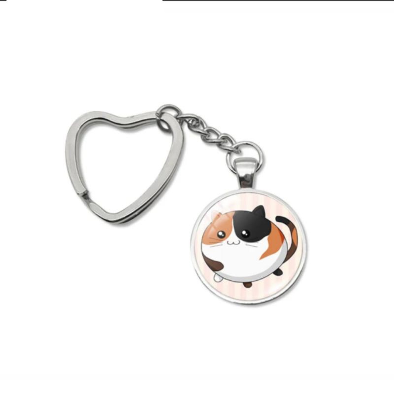 Gantungan kunci cute kitten baby lovely heart keychain holder