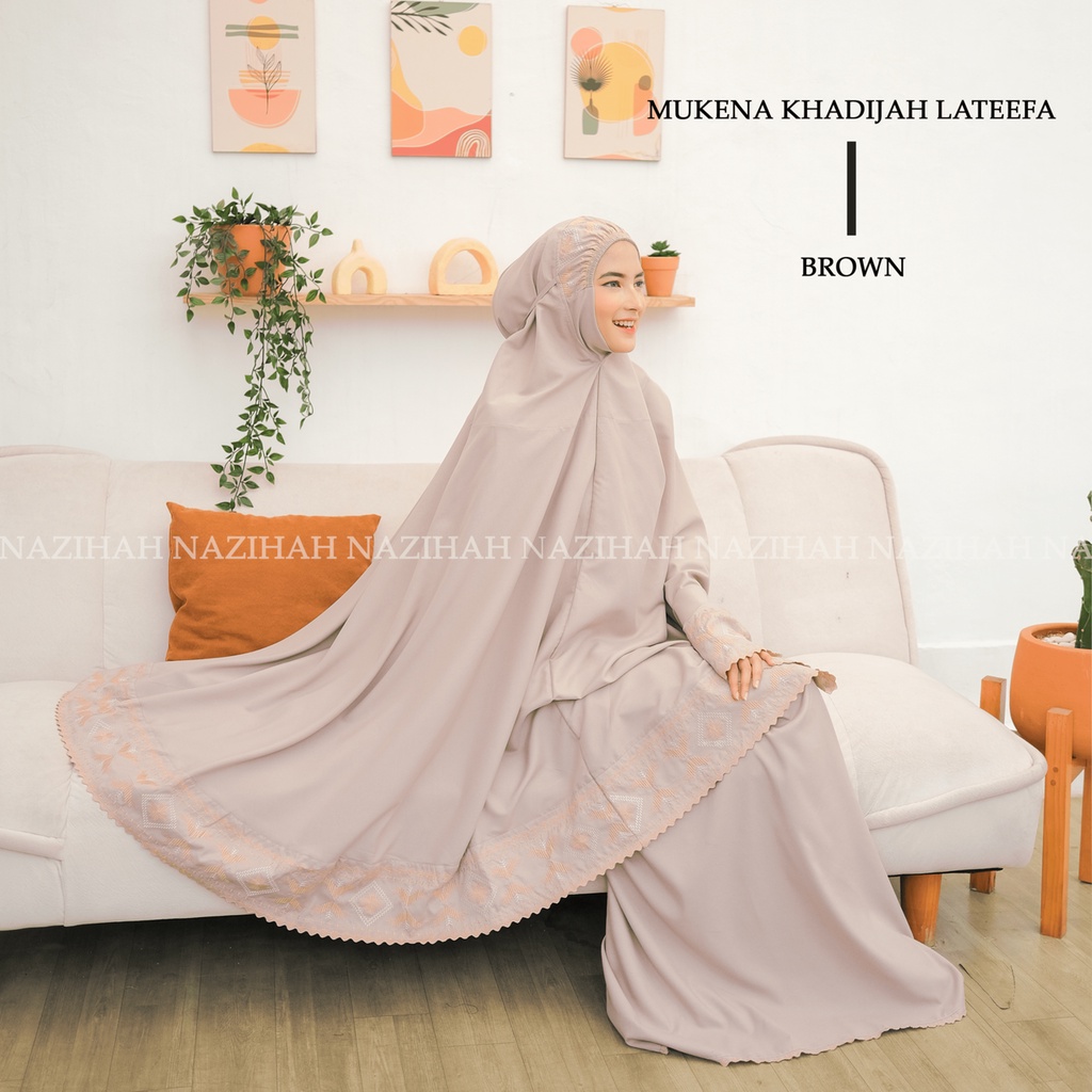 Mukena Khadijah Dewasa Katun  Premium Bordir Terbaru | Lateefa