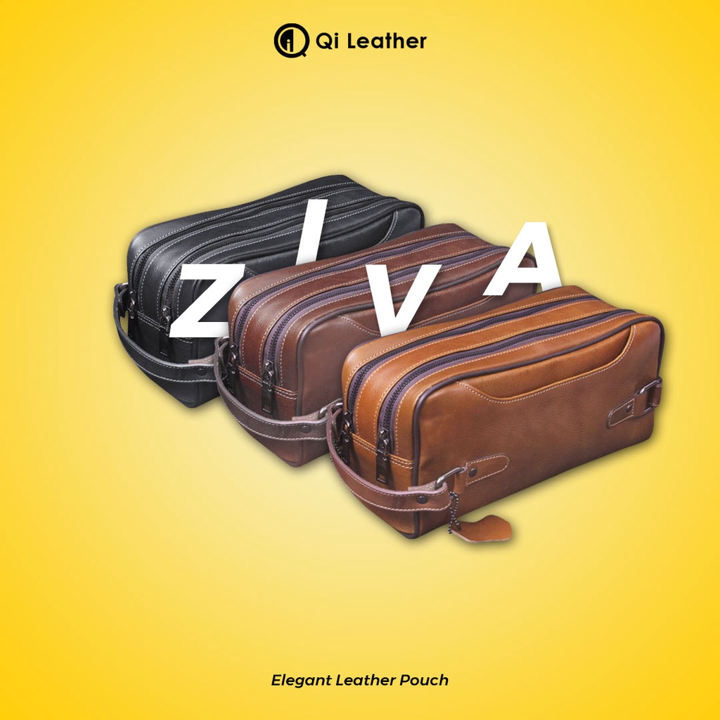 AP02 “Zivaa” Pouch Bag Fungsional ALICE LEATHER STYLISH KULIT SAPI ASLI 100 % PREMIUM