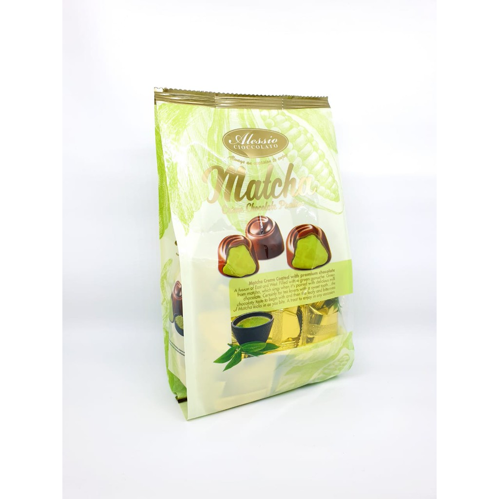 

Coklat Alessio praline rasa matcha 200g