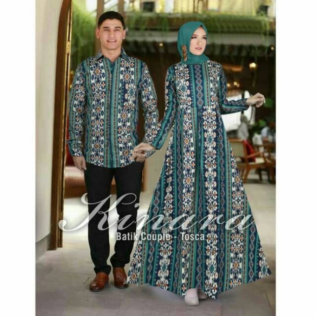 Kinara Batik Couple Dress dan Kemeja Batik Pria