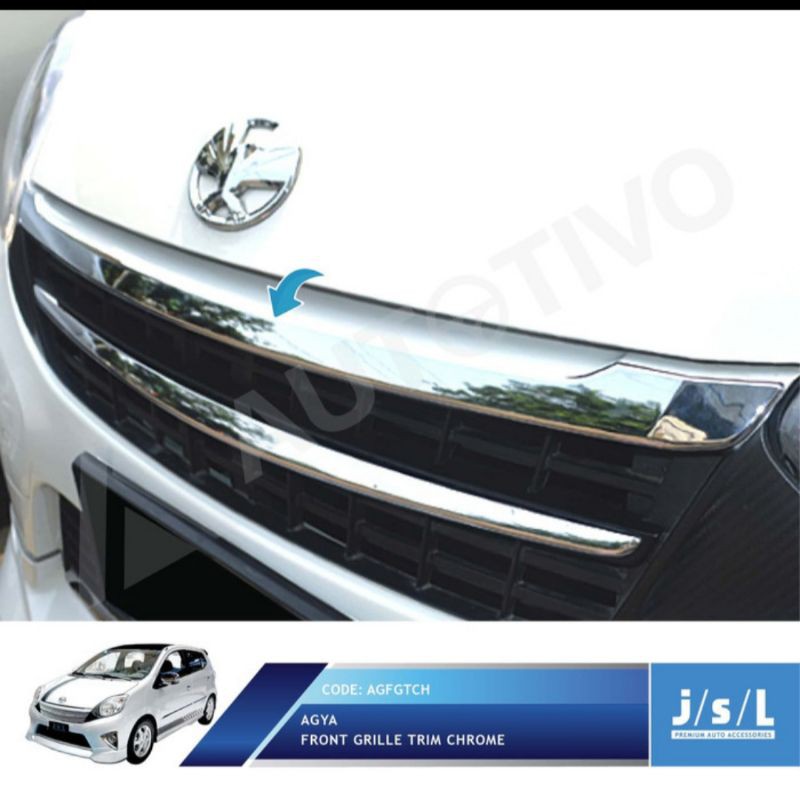 list grill depan Agya/ front grill trim chrome jsl