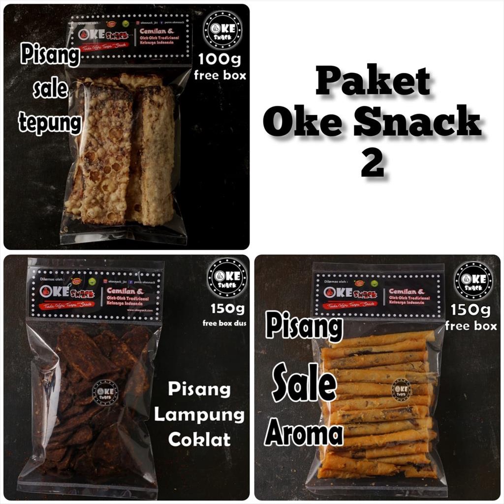 Paket OkeSnack 2 Pisang Addict Sale Aroma, Pisang Lampung, Pisang 100g