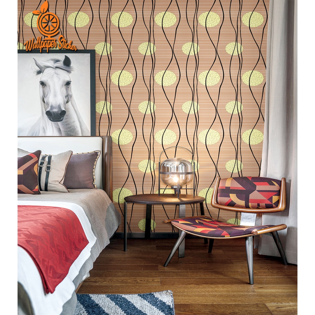 COD - PROMO TERMURAH Wallpaper Dinding 3D Wallpaper Dinding Korea Premium Wallpaper Stiker Dinding High Quality Tekstur 45Cm X 1meter Motif Salur Ulir GH126