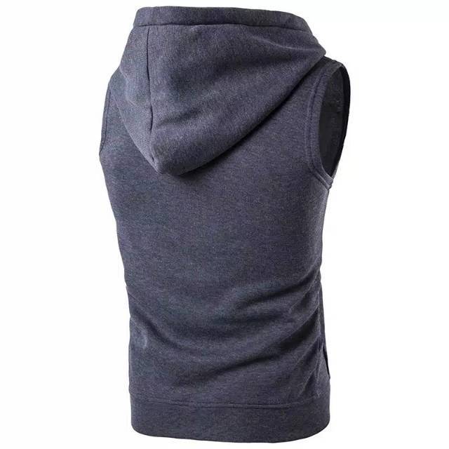 Rompi pria fleece vest hoodie zipper