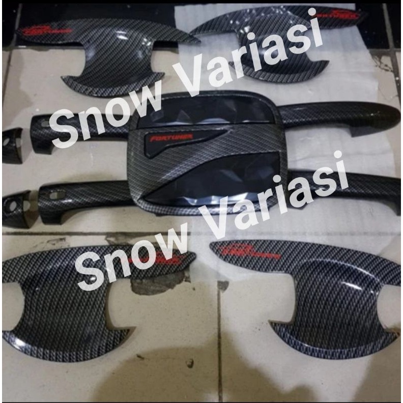 Paket Outer Handle Tank Cover All New Fortuner Carbon / Karbon