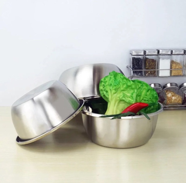 Baskom 30cm tinggi tebal Multi fungsi stainless steel murah wadah