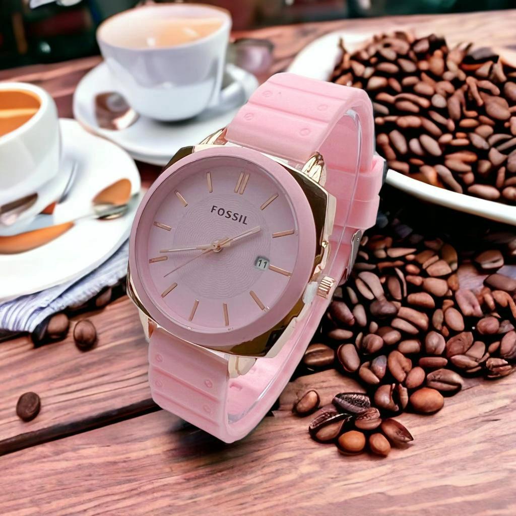 COD Ready Lagi Jam Tangan Wanita Analog Model Terlaris F055IL Rubber Tanggal Aktif Murah Import G62