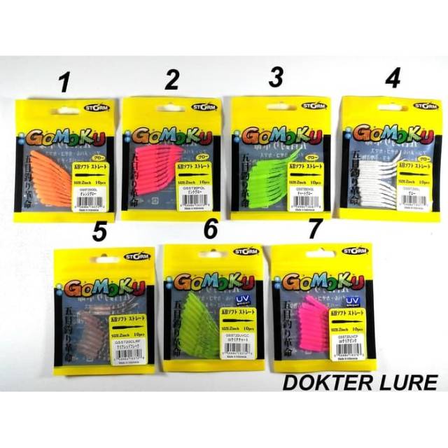 LURE STORM GOMOKU SOFT STRAIGHT 4CM 10pcs Softlure Casting Ultralight