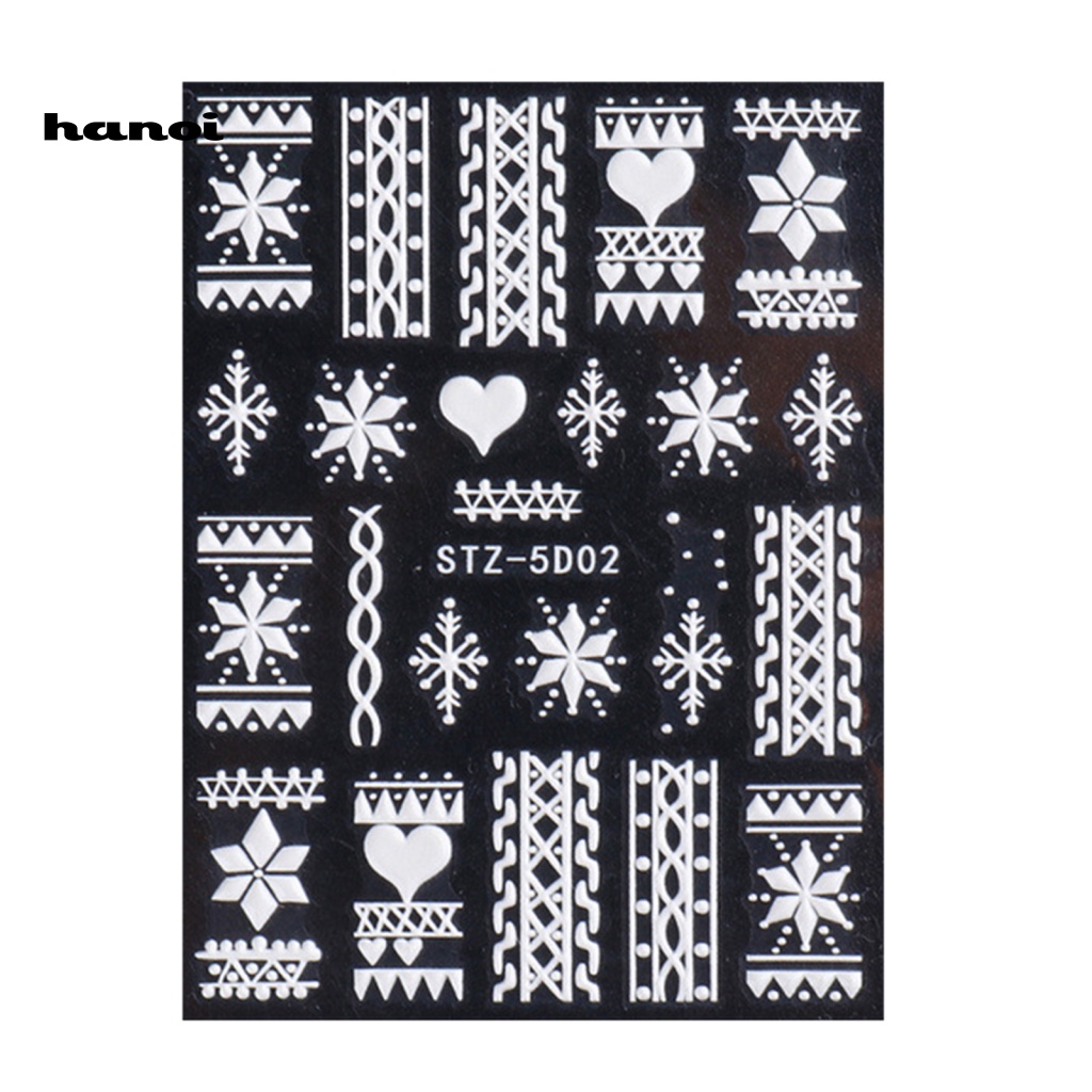 Stiker Kuku Motif Snowflake Untuk Dekorasi