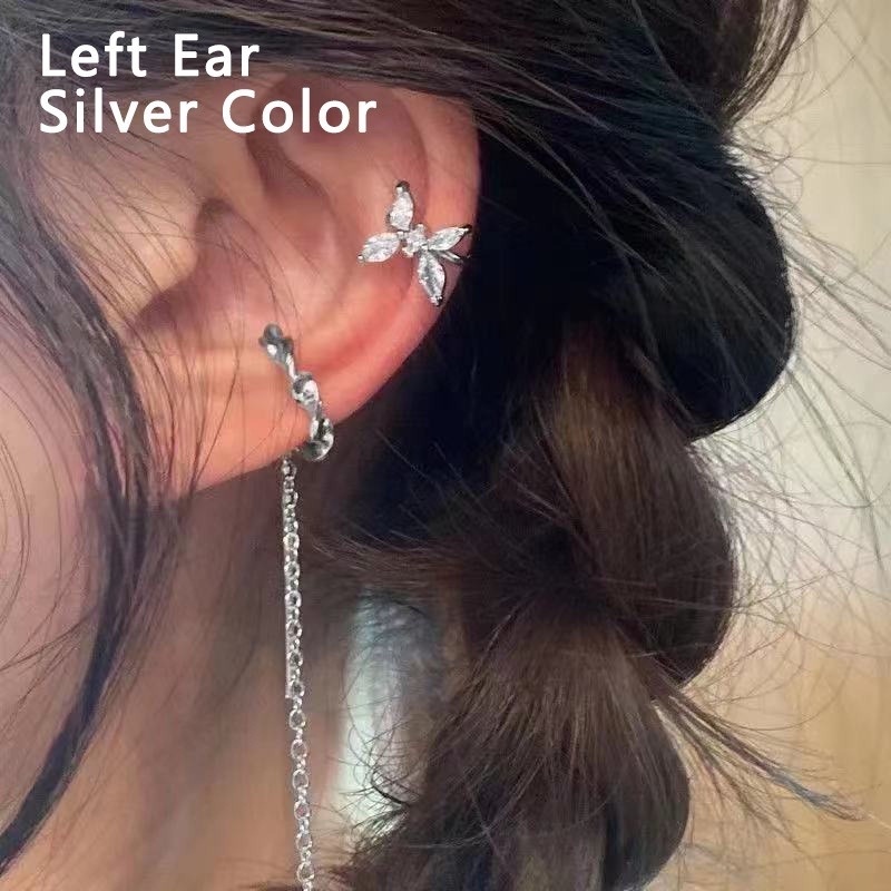 Candy Jewelry Fashion Zircon Butterfly Clip Earrings Pearl Earring Star Moon Heart Ear Clips for Women