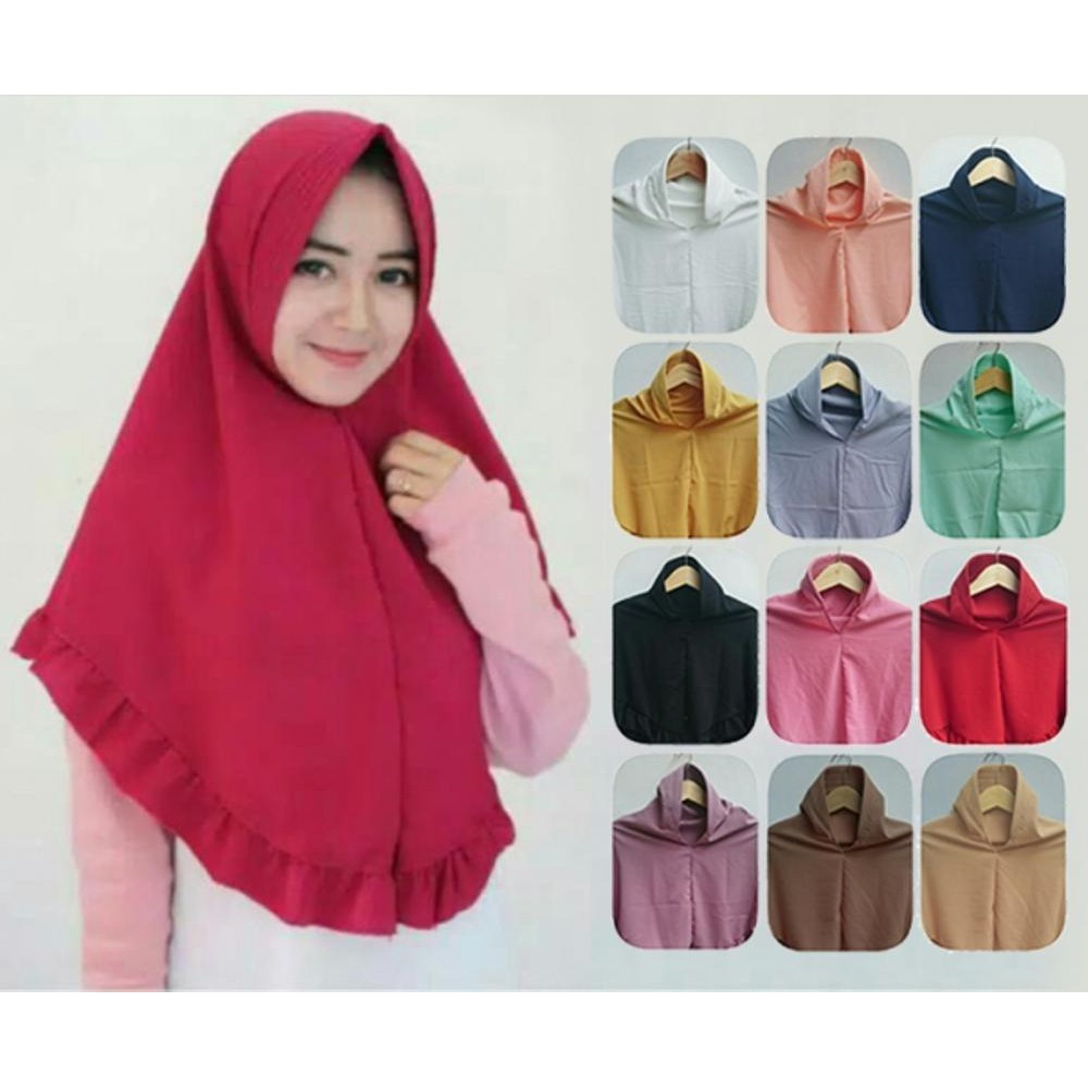 Daily Khimar Jilbab Hijab Kerudung Instan Bergo Jumbo Syari Instan Pet Antem rempel Penguin wolfis