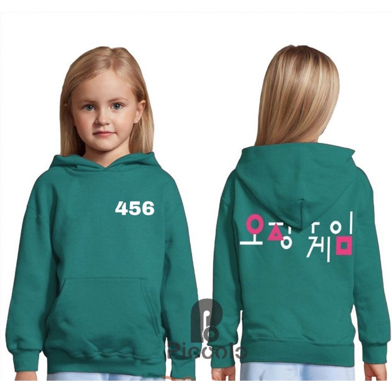 Sweater Hoodie anak  Squid Game Uniform 722 Bisa Request Nomor