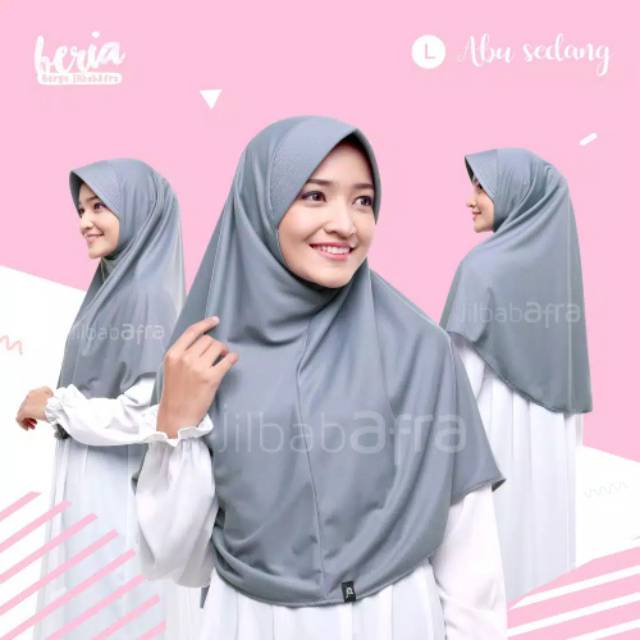 Jilbab Beria - Bergo Jilbab Afra - Hijab Instan Bahan Kaos