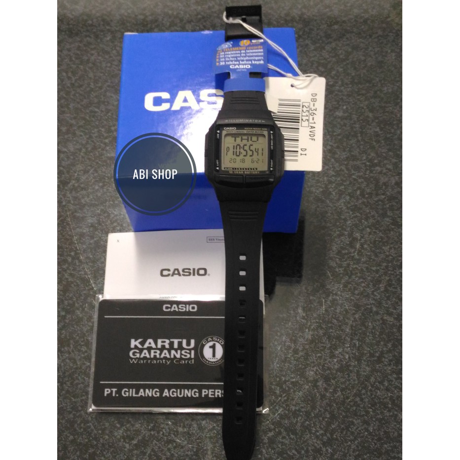 Jam Tangan Wanita Pria - Casio Databank DB-36-1AV - Original