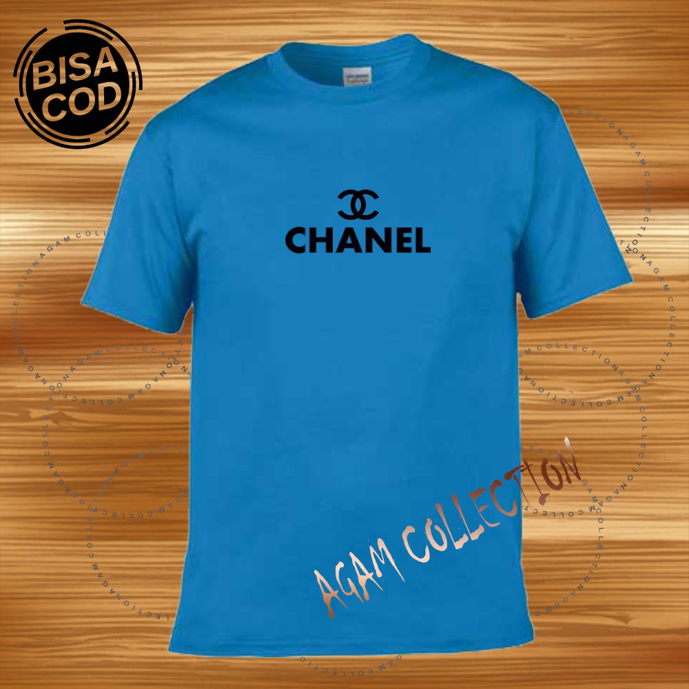 Agam Collection Baju Kaos Distro CH4NEL 001 Text Hitam Lengan Pendek  Premium Quality