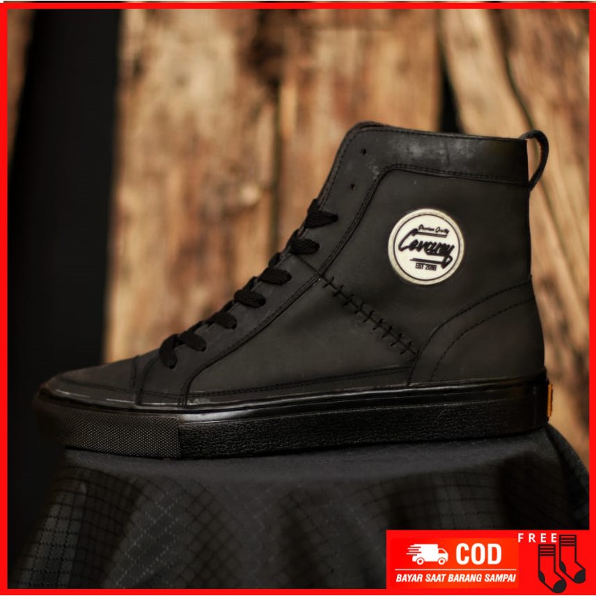 MOLK Sepatu Sneakers Pria Cvny Oxford Hitam Coklat Tinggi Kulit Asli Formal Kerja