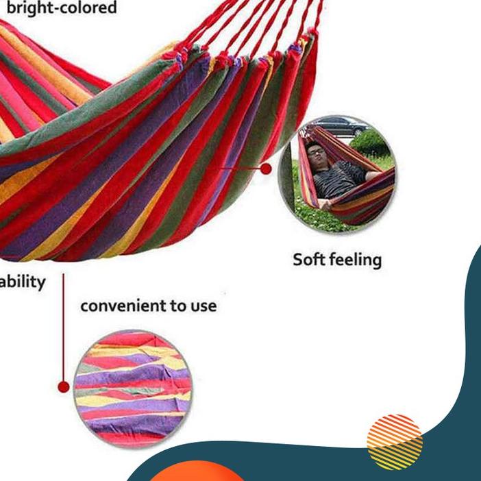 ➵ Ayunan Tali Pohon Gantung Hammock Pelangi Rainbow Santai Berkemah ☜