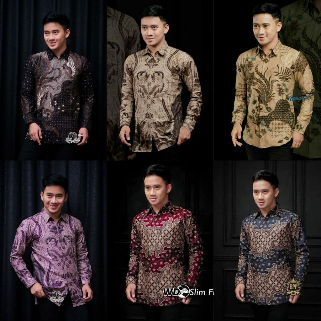 Batik Pria Lengan Panjang BATIK NAKULA HRB026 motif KERATONAN Kode 002 size M L XL XXL Reguler