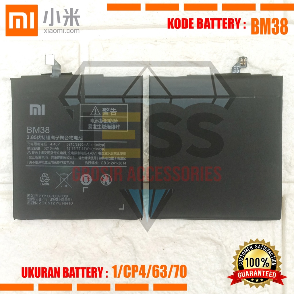 Baterai Battery Batre Original Xiaomi BM38 &amp; BM-38 For type HP Xiao mi MI4S - Mi 4S - 2015911