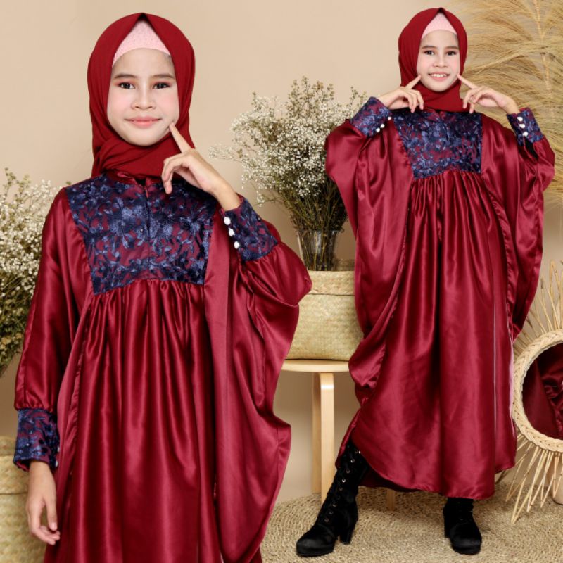 gamis anak perempuan Kaftan Anak Salsabilla umur 7 sampai 10 tahun