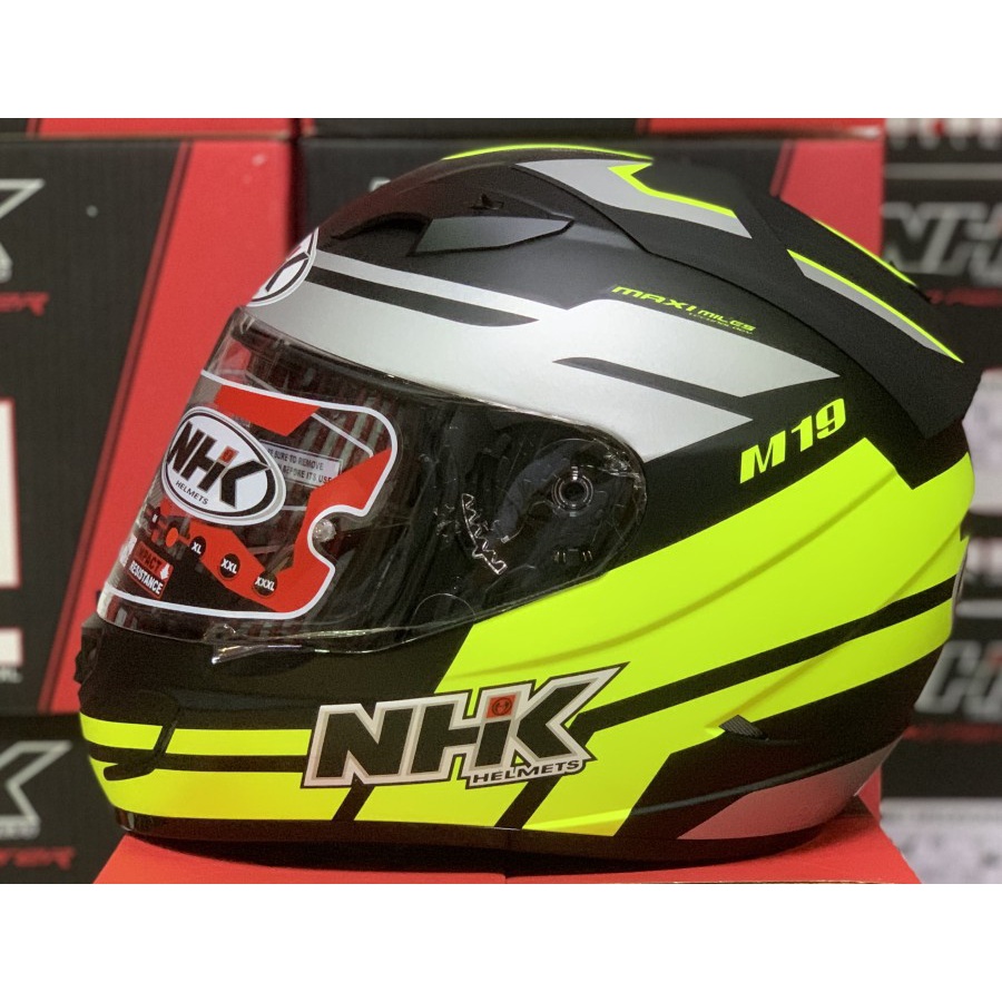 HELM NHK GP 1000 M19 BLACK YELLOW DOFF DOUBLE VISOR FULL FACE GP1000