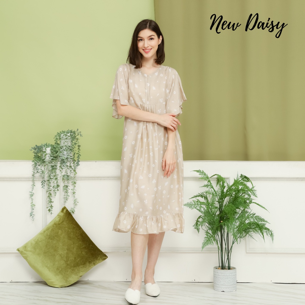 Daster Lily bumil busui friendly / Daster kekinian viral etnik Tasik / Daster Long katun rayon premium / daster korea midi home dress