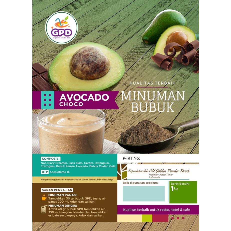

Bubuk minuman Premium - Avocado cho-cho - Golden powder drink