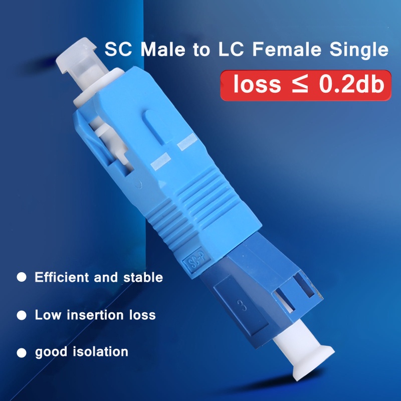 Cre SC Male to LC Female Single Mode Konverter Adapter Fiber Hybrid Optik