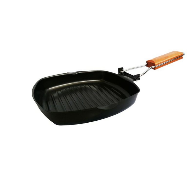 Panci panggang kotak anti lengket teflon lipat serbaguna Square grill pan non stick