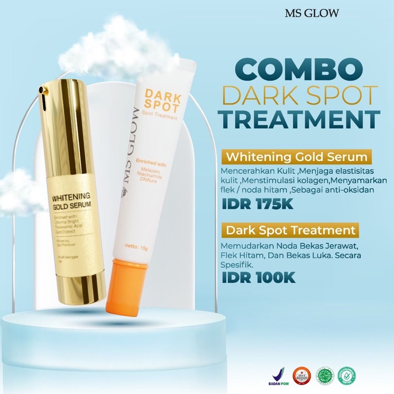 Pembasmi flek bandel ms glow / dark spot treatment / serum emas / serum gold / pemutih wajah ms glow