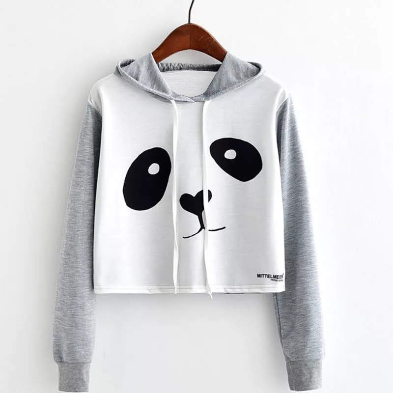 panda crop hoodie