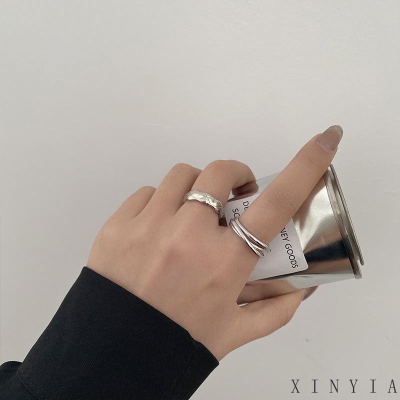 【COD】Cincin Pasangan Model Terbuka Bahan Stainless Steel Gaya Korea Untuk Pria Dan Wanita Adjustable Untuk