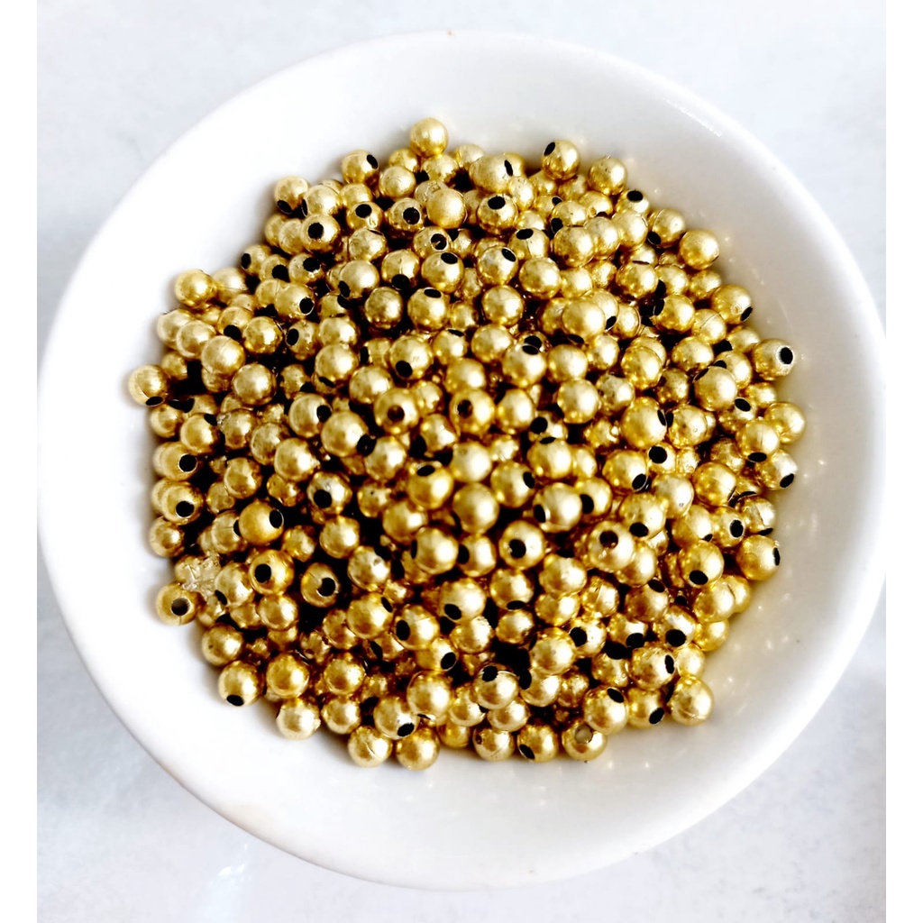 Payet/Mute Jepang Bulat Emas 5mm, perlengkapan jahit