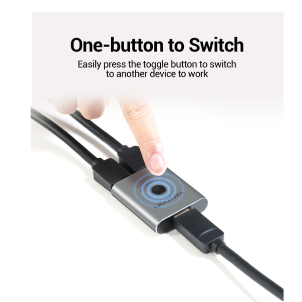 Vention HDMI Switcher 2-In 1-Out 2-Port Bi Direction 1 In 2 Out