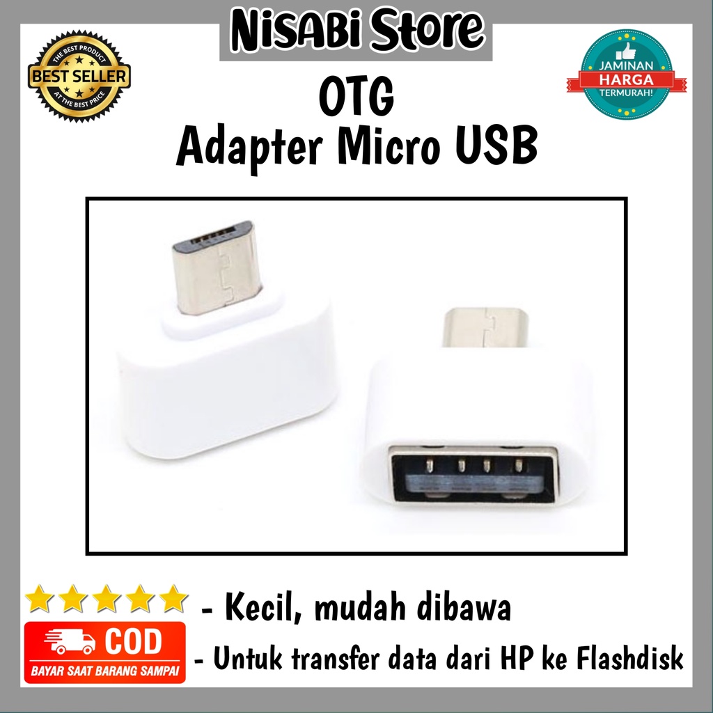 JETTING Mini OTG Adapter Micro USB ke USB, Adapter Converter For Android HP Handphonet Smartphone Ta