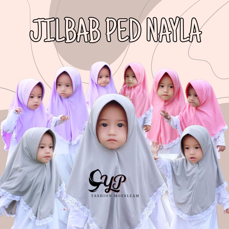 Jilbab Anak bayi  Ped Nayla Renda usia 0-3 th / Hijab baby