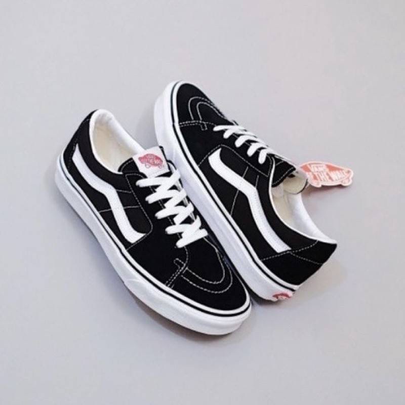 Sepatu Vans sk8 low black white sepatu fashion sneakers shoes mans