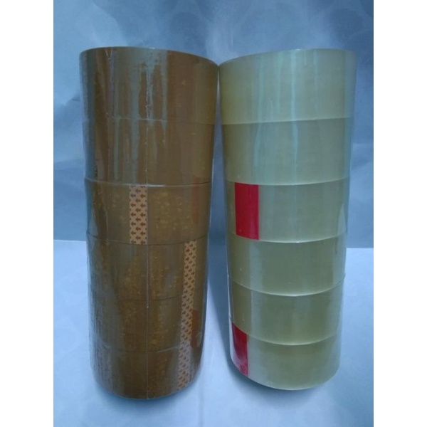 

lakban bening-coklat 45mmx100yard/90meter-hp tape