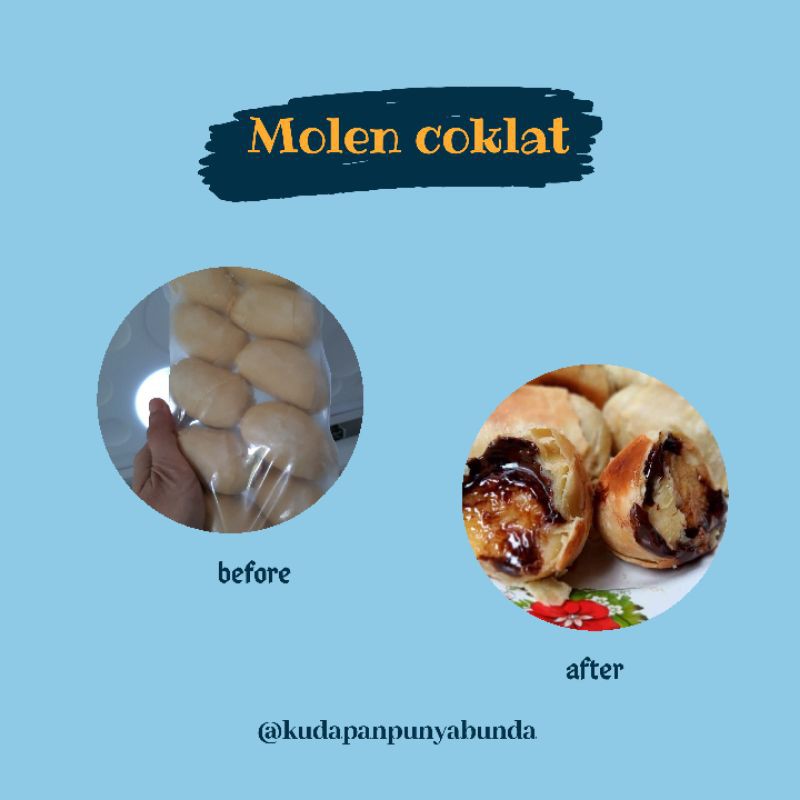 

Molen pisang coklat lumer beku frozen isi 10