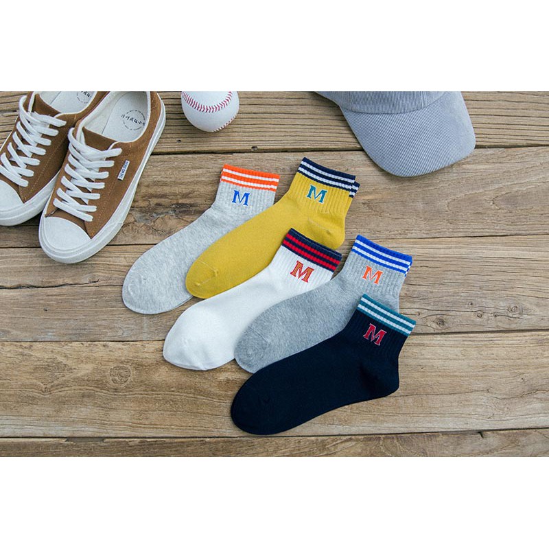  Kaos  Kaki Wanita Motif  Garis  Bahan  Katun Nyaman Anti Slip 