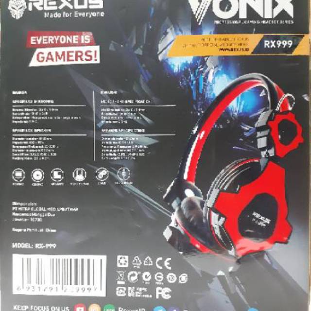 Rexus Headset Gaming Vonix RX 999 - hanpone RX 999