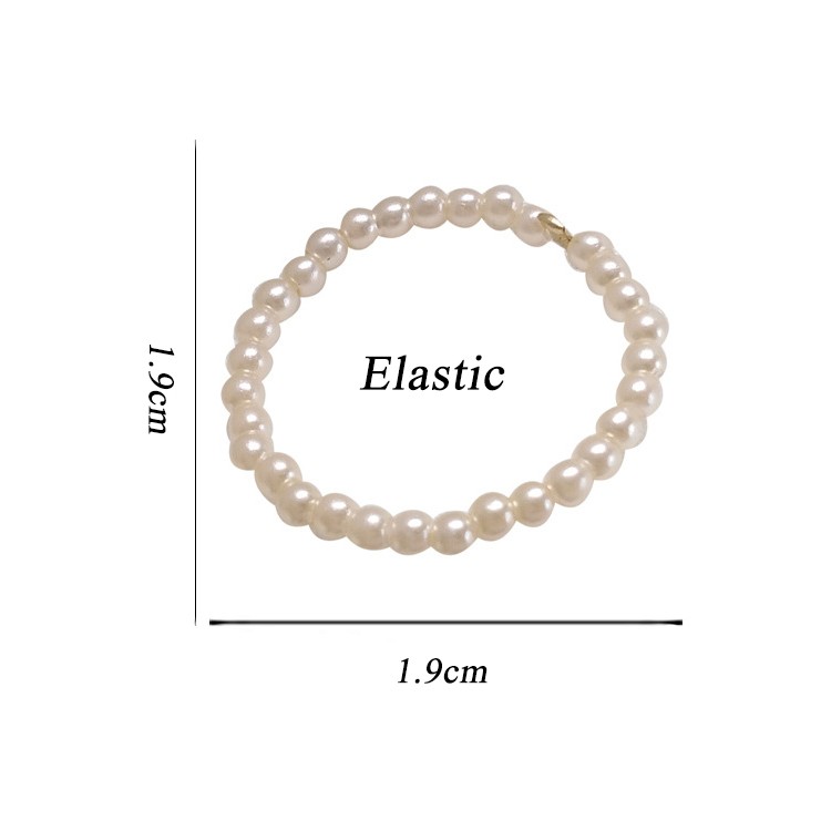 Cincin Manik-Manik Mutiara Adjustable Untuk Aksesoris Perhiasan