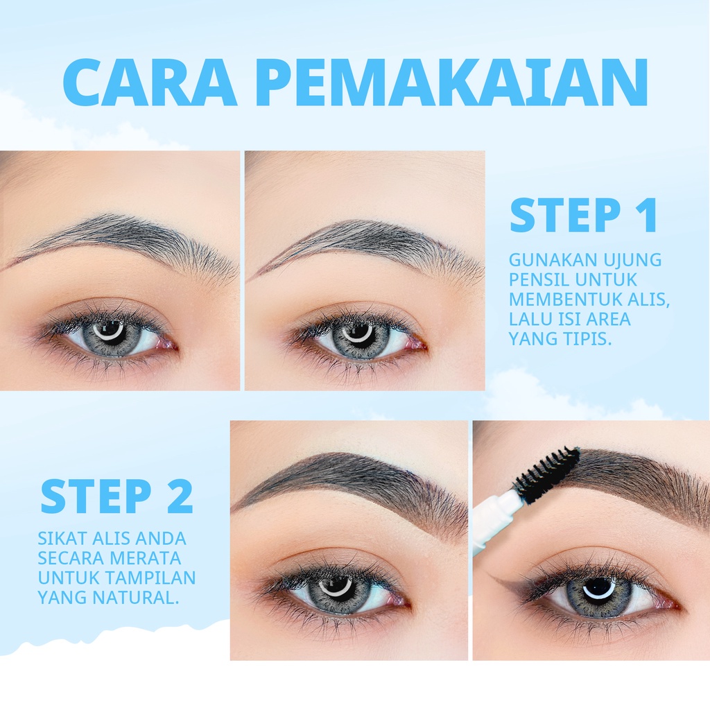 ⭐BAGUS⭐ YOU Colorland Brow Pencil / Tattoo Ready To Go | Eyebrow Pensil Alis Matic Waterproof Smooth Fuller-looking Brows Moisturizing Long-Lasting Four Fork Tip Head Y.O.U Make Ups