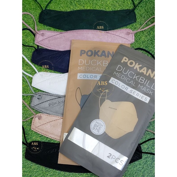 Pokana Duckbill Medical Mask Color Series isi 2 | masker pokana duckbill 4ply isi 2 / sachet |pokana