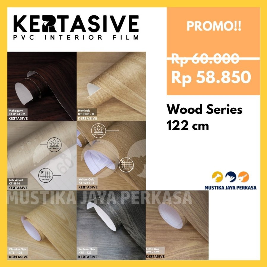 Kertasive Wood Series 3 Decosheet Sticker PVC Interior Film Murah