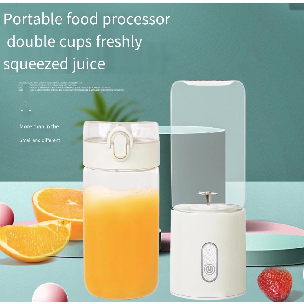 Blender Juicer Portable USB 400ML Mini Juicer Multifungsi 4 Mata Pisau Kaca menebal cangkir 4 Mata pisau