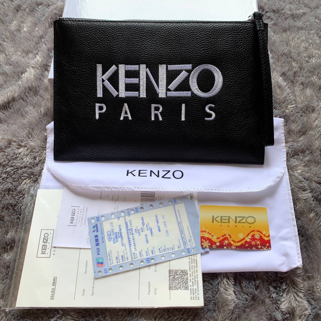 Kenzo Clutch bag Black Leather