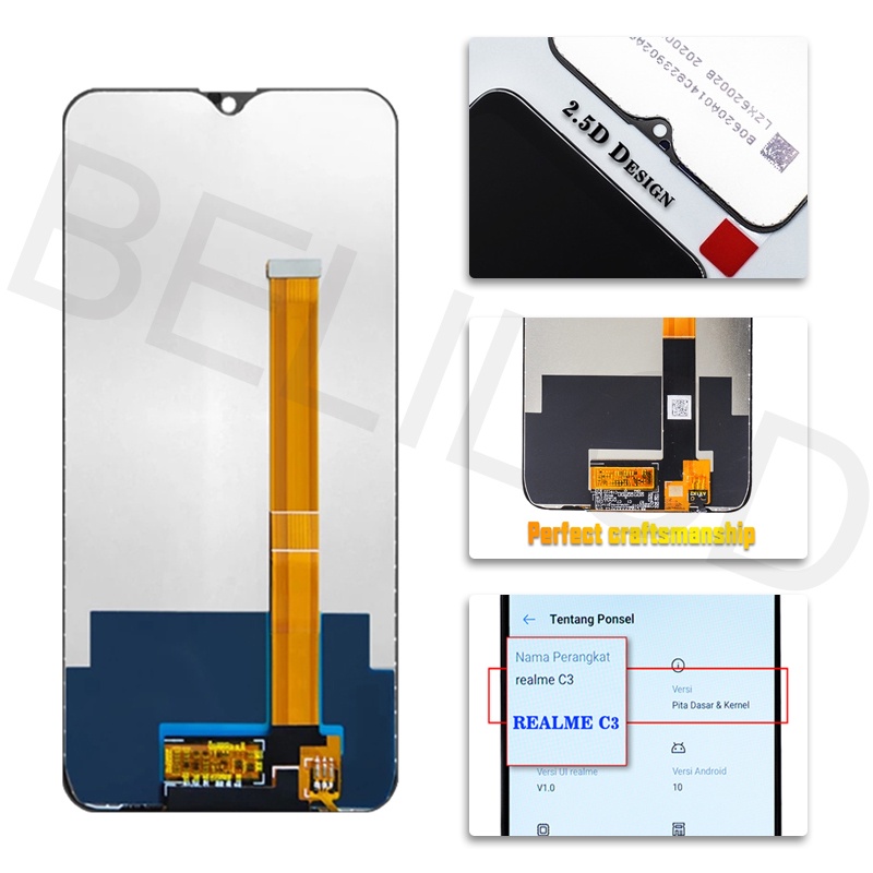 [Original] LCD OPPO A5S A7 A12 Realme 3 Fullset Touchscreen Ori Touch Screen Bagian Digitizer Layar Sentuh Versi Tinggi