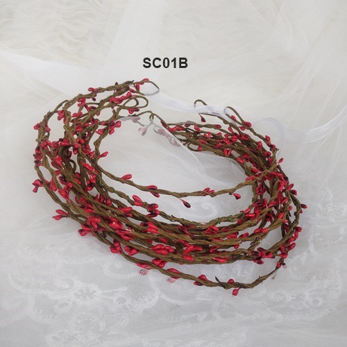 [BISA COD] AKSESORIS RAMBUT SIMPLE FLOWER CROWN MAHKOTA BUNGA MERAH SC01B